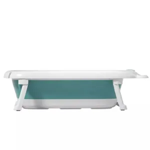 Cadita pliabila Little Mom Bear Green cu senzor de temperatura