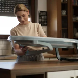 Cadita pliabila cu dop de scurgere si termometru Tega Baby Morning Sky