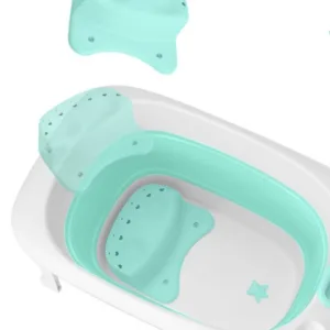 Cadita pliabila cu scaunel Little Mom Bimbi Green