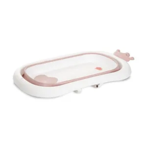 Cadita pliabila pentru bebelusi 83 cm cu dop de scurgere Royal Nordic Pink