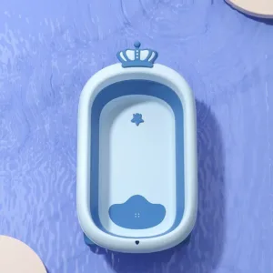 Cadita pliabila pentru copii Little Mom King Blue