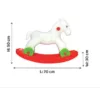 Calut balansoar cu platforma de balansare detasabila si 4 roti White Rocking Horse