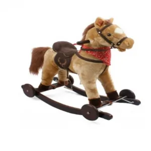 Calut balansoar pentru copii Novokids Rocking Horse Beige din plus
