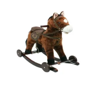 Calut balansoar pentru copii Novokids Rocking Horse Maro din plus