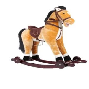 Calut balansoar pentru copii Novokids Rocking Horse XXL CremAlb din plus