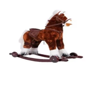 Calut balansoar pentru copii Novokids Rocking Horse XXL MaroAlb din plus