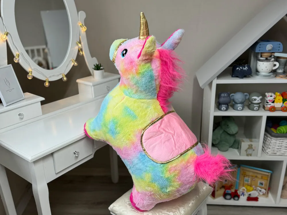 Calut gonflabil de sarit pentru copii Rainbow Unicorn