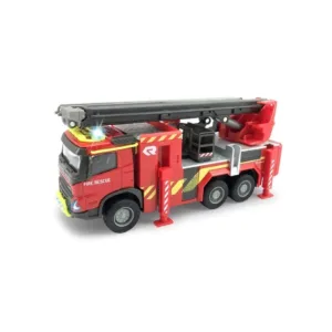 Camion de pompieri metalic Majorette Volvo cu lumini si sunete 19 cm