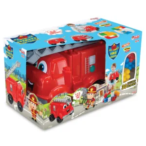 Camion de pompieri si blocuri de constructie