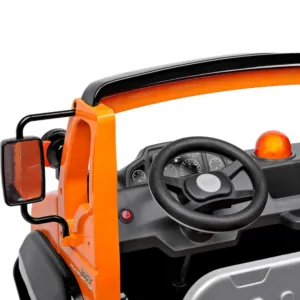 Camion electric pentru copii Peg Perego Taurus 12V portocaliu gri 350W cu 2 locuri