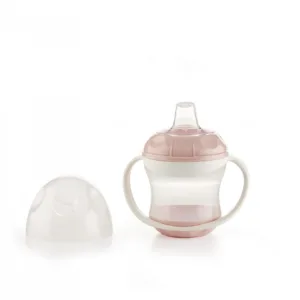Cana anti-curgere cu capac si manere Powder pink