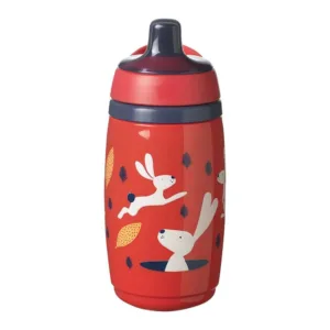 Cana antivarsare cu pai Tommee Tippee Superstar 266 ml 12 luni + Red