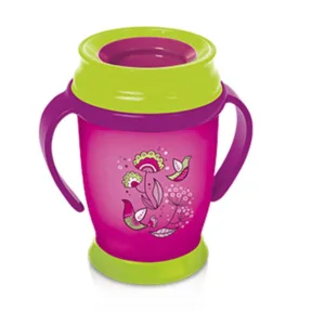 Cana antivarsare roz cu manere Lovi 360 Junior Folky 250 ml 12m+