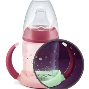 Cana cu cioc din silicon Nuk First Choice 150 ml cu toarte fluorescente