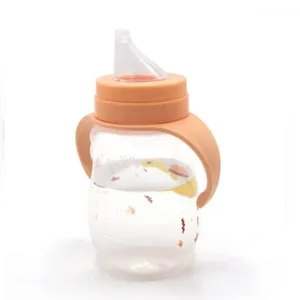 Cana cu manere si cioc de silicon BabyJem 250ml Turtle Portocaliu