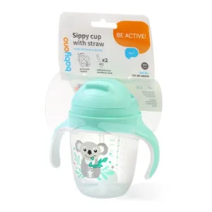 Cana cu pai Baby Ono pentru copii 240 ml verde