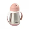 Cana cu pai din inox Beaba 250 ml Old Pink