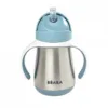 Cana cu pai din inox Beaba 250 ml Windy Blue
