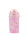 Cana cu pai din silicon si curea KikkaBoo 450ml KikkaBoo Music Fest Pink