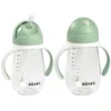 Cana cu pai din tritan Beaba 300 ml Sage Green