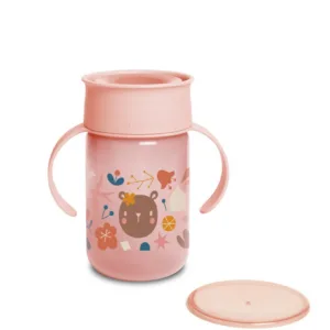 Cana de antrenament 360 grade Suavenix Forest 340 ml roz