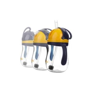 Cana de antrenament Akuku NavyGalben 280ml anti-varsare cu manere si pai cu greutate