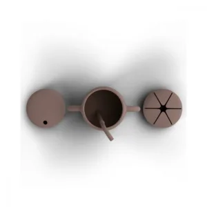 Cana de antrenament BabySteps rose cu pai din silicon 250ml