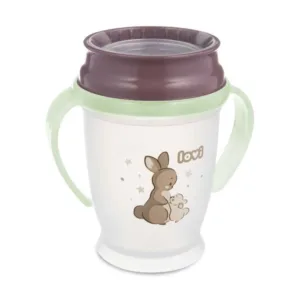 Cana de tranzitie cu manere 360 Lovi Night and Day 250 ml Rabbit 9 luni +