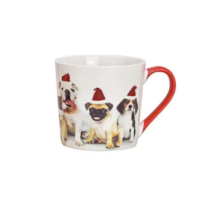 Cana din portelan model catei la Craciun 390 ml