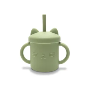 Cana din silicon cu manere si pai Lorelli Verde
