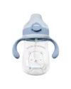 Cana din tritan cu pai si manere KikkaBoo 300ml Bear with me Blue