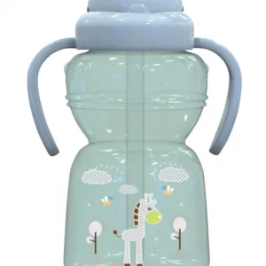 Cana sport Animals cu manere si pai moale 6 luni+ 325 ml Mint Green