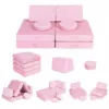 Canapea extensibila modulara pentru copii cu 2 locuri formata din 8 piese Ecotoys TMSRT-14 roz