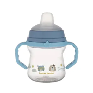 Canita cu duza moale din silicon Canpol Bonjour Paris 150 ml Albastru