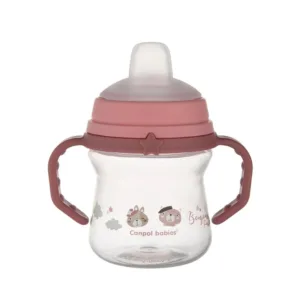 Canita cu duza moale din silicon Canpol Bonjour Paris 150 ml Roz