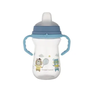Canita cu duza moale din silicon Canpol Bonjour Paris 250 ml Albastru