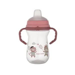 Canita cu duza moale din silicon Canpol Bonjour Paris 250 ml Roz