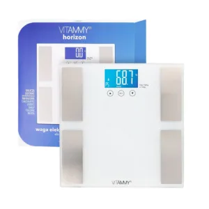 Cantar corporal electronic multifunctional Vitammy Horizon Alb pentru intreaga familie