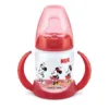 Canuta cu manere si cioc silicon cu control de temperatura Nuk First Choice Minnie Red