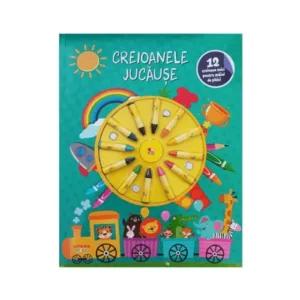 Carte de colorat cu 12 creioane Creioanele Jucause