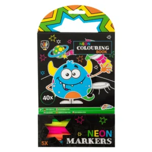 Carte de colorat cu 5 markere neon Grafix 150079