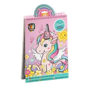 Carte de colorat cu autocolante Grafix Unicorn 150114