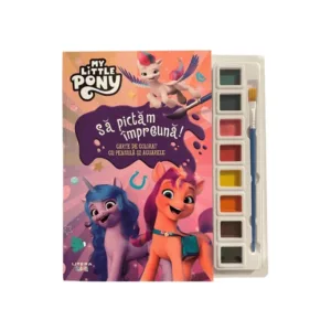 Carte de colorat cu pensula si acuarele format mic My little Pony. Sa pictam impreuna