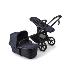 Carucior 2 in 1 Bugaboo Fox 5 Renew Black Deep Indigo cu maner reglabil