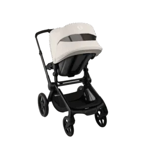 Carucior 2 in 1 Bugaboo Fox 5 Renew Black Heritage Black Misty White cu maner reglabil