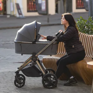 Carucior 2 in 1 Carrello Omega Absolute Black cadru din aluminiu