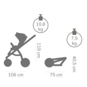 Carucior 2 in 1 Tutis Mio 3+ Olive 025 din piele