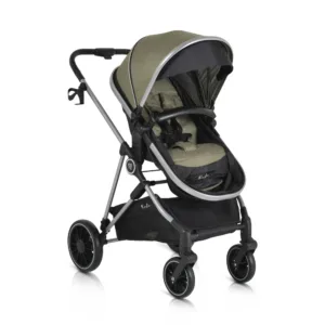 Carucior 2in1 transformabil cu husa picioare si geanta mamici Moni Kali Olive pana la 22kg