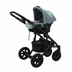 Carucior 3 in 1 Adamex Barletta FL4 Flowers Collection aquamarine cu scaun auto iSize