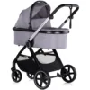 Carucior Chipolino Marbella 3 in 1 cloud grey cu spatar reglabil